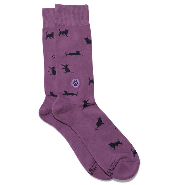 Socks that Save Cats - Purple/ Small