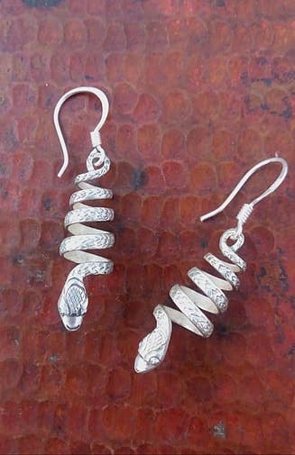 Coiled Snake Earrings 1"
