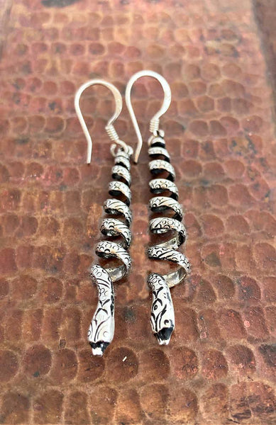 Coiled Snake Earrings x-long