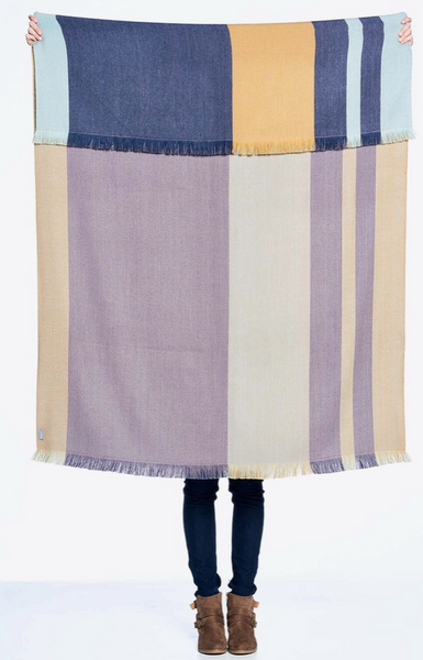 Alpaca Reversible Throw - Indigo Gold