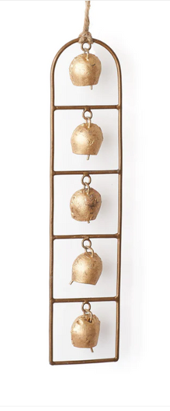 Rustic Bells Ladder Wall Hanging