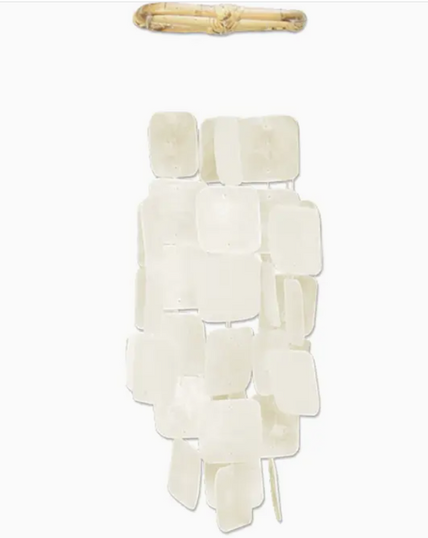 Small Capiz Chime - White