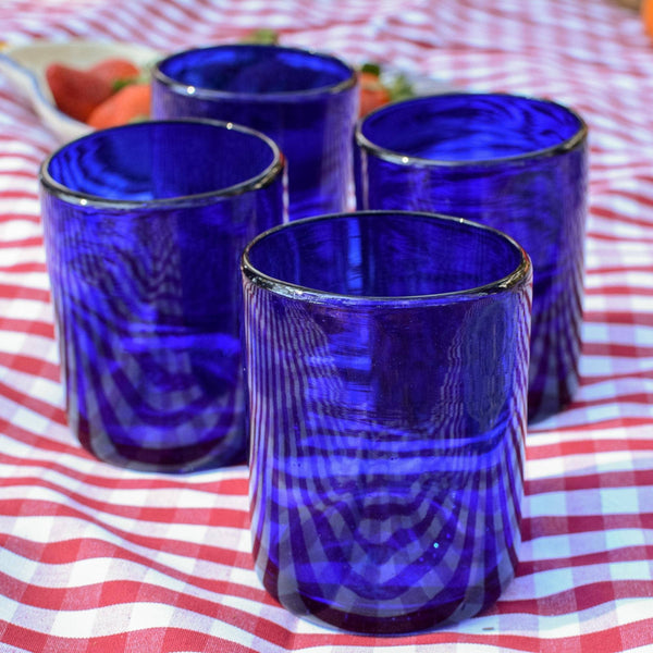 Cobalt Blown Glass Tumblers