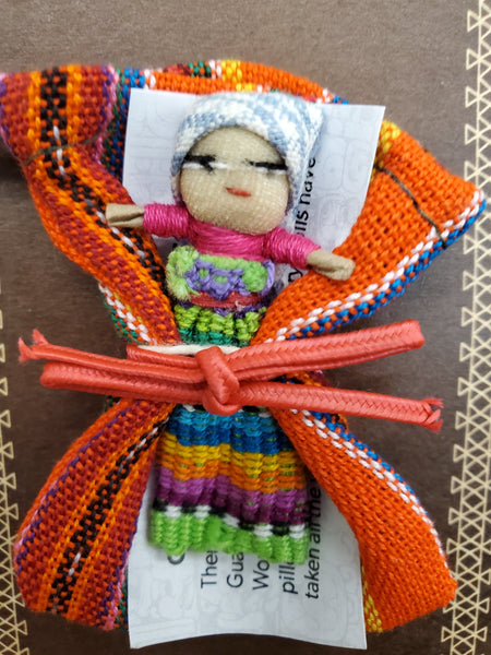 Guatemala Worry Dolls Set of 12 – 5.5 x 1cm Traditional Trouble Dolls with  Cute Storage Bag and Extra Keychain Doll – Fun Vibrant Colors – Woven