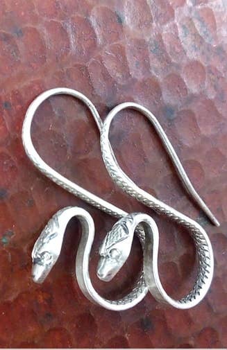Sterling Silver Snake Earring