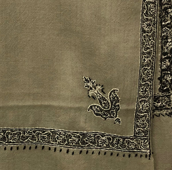 Cashmere Shawl with Embroidered Edge