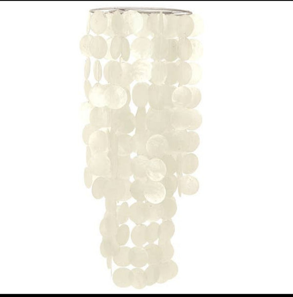 Capiz Chandelier Wind Chime - White