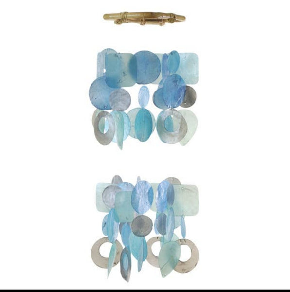 Two Tier Capiz Wind Chime- Ice