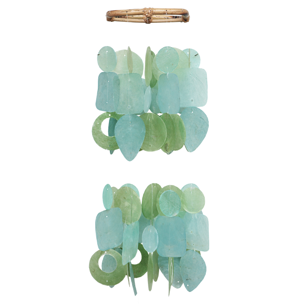 Capiz Chime 2-Tiered - Tide Pool Teal