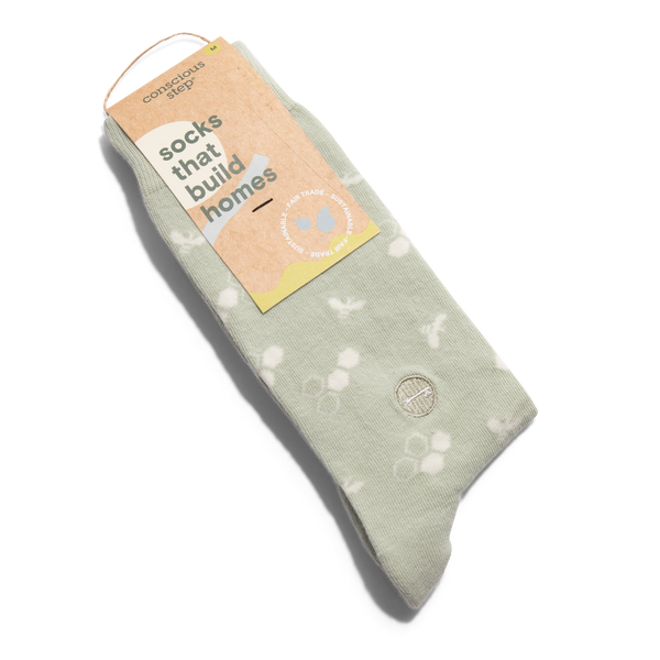 Socks that Build Homes- Green Bees/ Small
