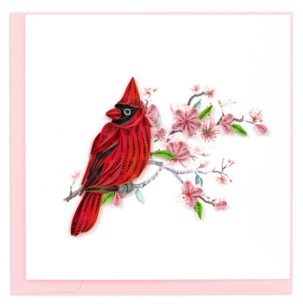 Cardinal & Cherry Blossom Greeting Card