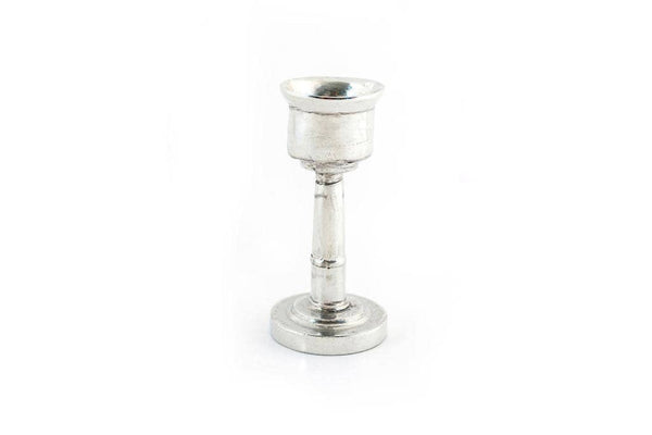Pewter Taper Candle Holder - Tall Thin Silver