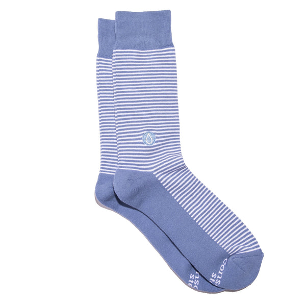 Socks That Give Water - Blue and White Stripe/ Medium