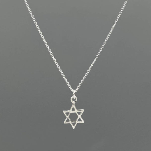 Silver Simple Star of David Necklace