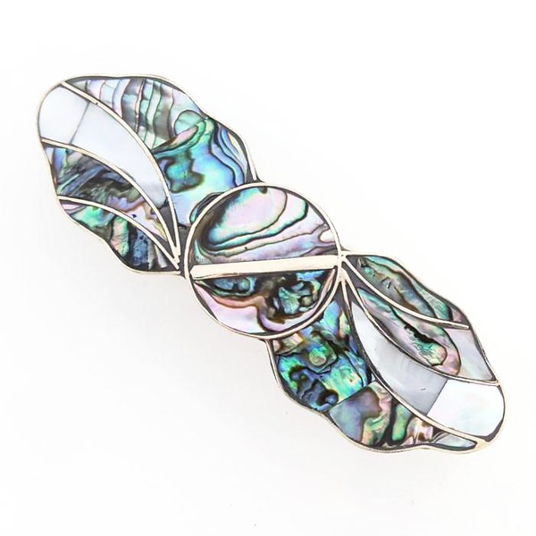 Blue Pacific Abalone & Mother-of-Pearl Hair Clip Barrettes