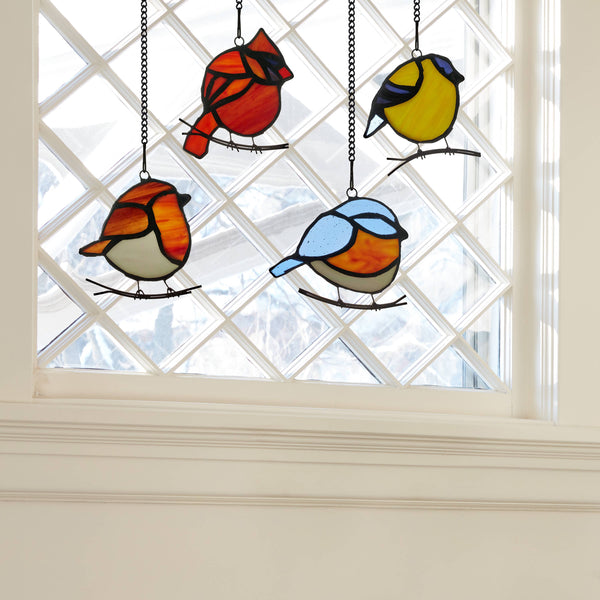 4.5"H Bird Stained Glass Window Suncatcher