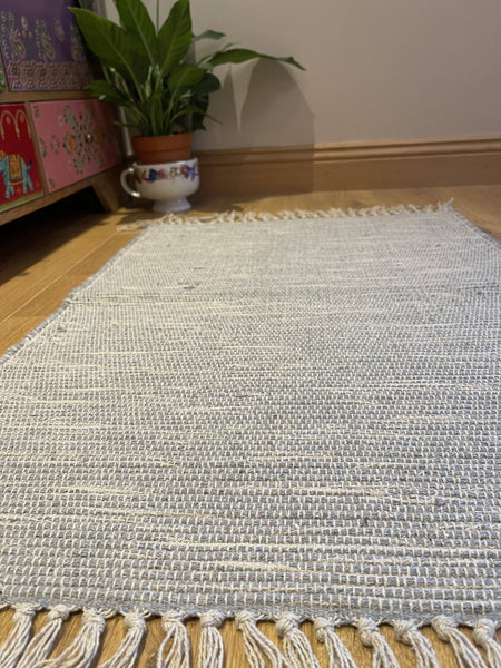 HUSH Hand Loomed Soft Cotton Rug in Muted Colours