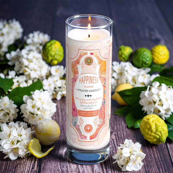 Happiness Prayer Candle 8"