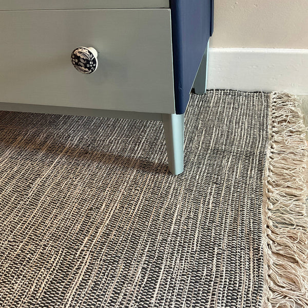 HUSH Hand Loomed Soft Cotton Rug in Muted Colours