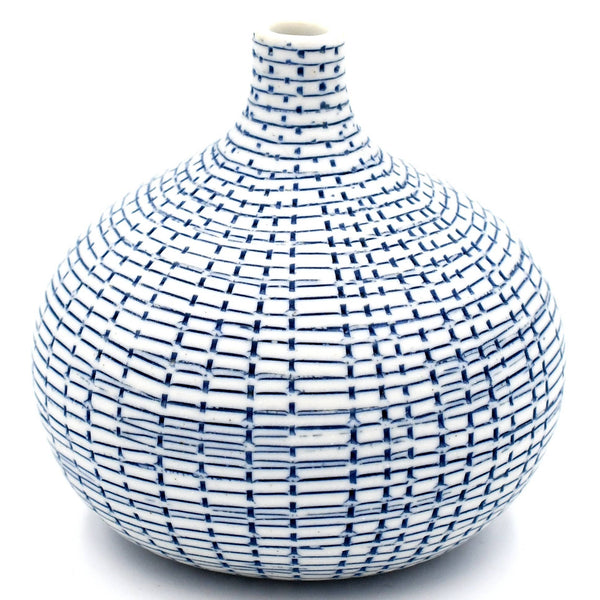 BLUE CONGO TINY S-Handcrafted Porcelain Bud Vase