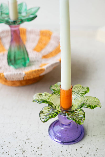 Glass Flower Candleholders set2