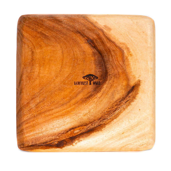 Square Acacia Wood Dinner Plate