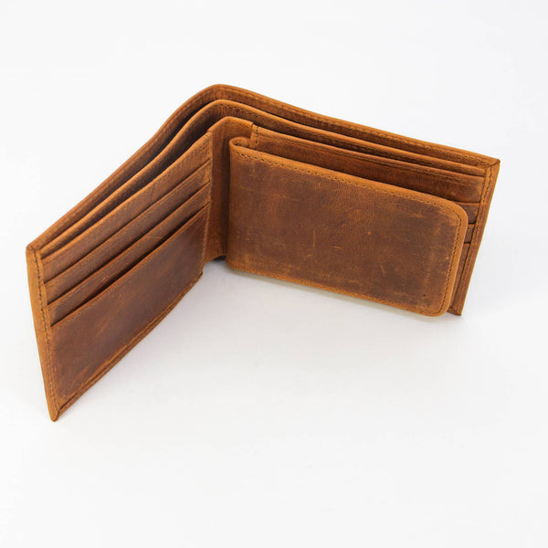 BI FOLD Leather Wallet //Saddle Brown// Artisan Made: Saddle Brown