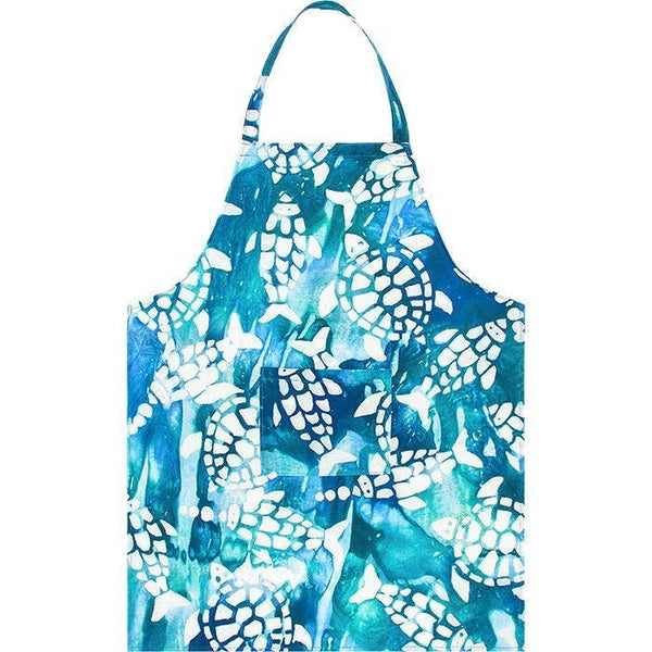 Apron Reversible: Fishy Turtles - Teal