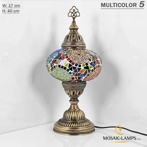 10+ Colors - Turkish Mosaic Large Globe Table Lamp, Marrakec