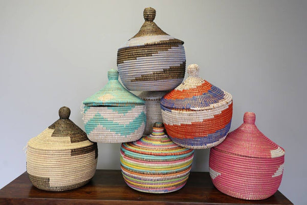 Lidded Basket, sweet grass, small