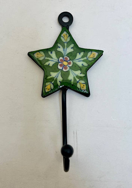 Pottery Hook 2" Star Green