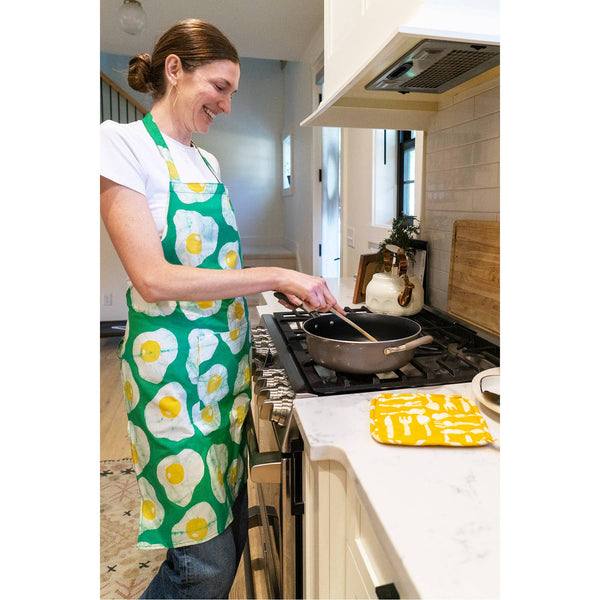 Apron Reversible: Eggs - Green-Organic