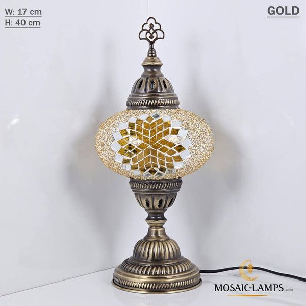 10+ Colors - Turkish Mosaic Large Globe Table Lamp, Marrakec
