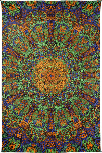 Green & Gold Burst Tapestry