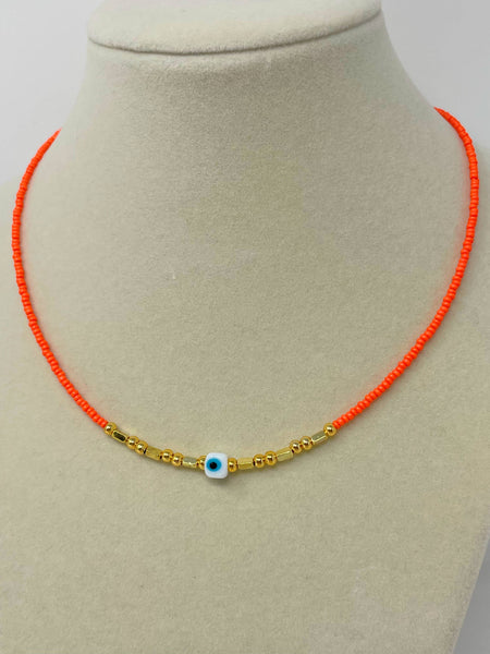 Seed Beads Evil Eye Necklace