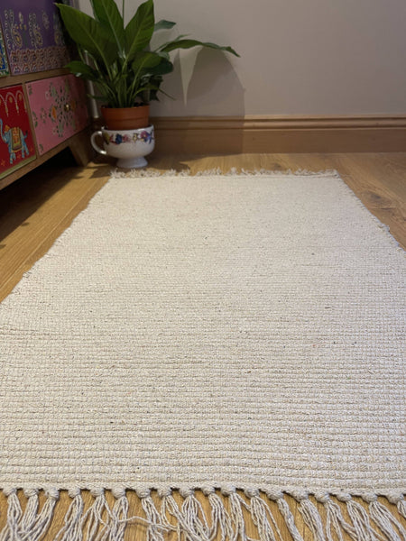 HUSH Hand Loomed Soft Cotton Rug in Muted Colours