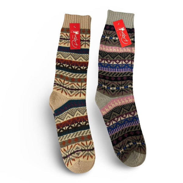 Baby Alpaca Knit Socks Geometric Super Inca Designs Fine