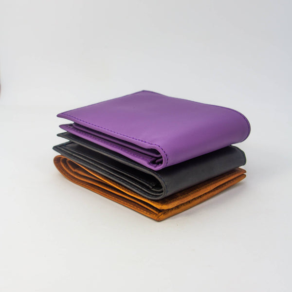 Leather BiFold Wallet - Purple - Artisan Fair Trade