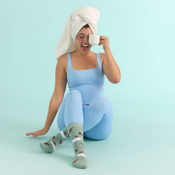 Socks that Support Mental Health (Green Capybaras)