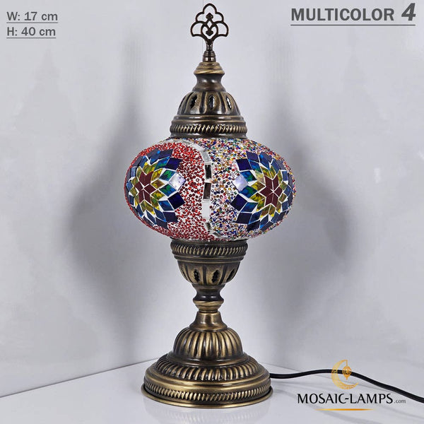 10+ Colors - Turkish Mosaic Large Globe Table Lamp, Marrakec