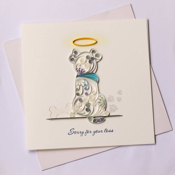 Sympathy Dog Quilled Card