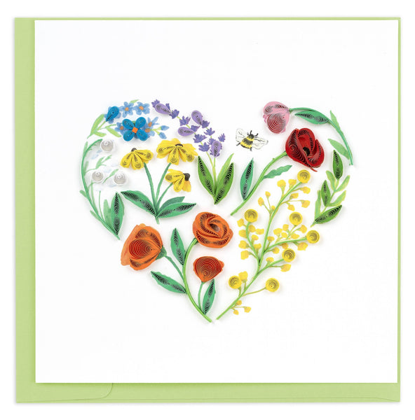 Quilled Garden Heart Greeting Card