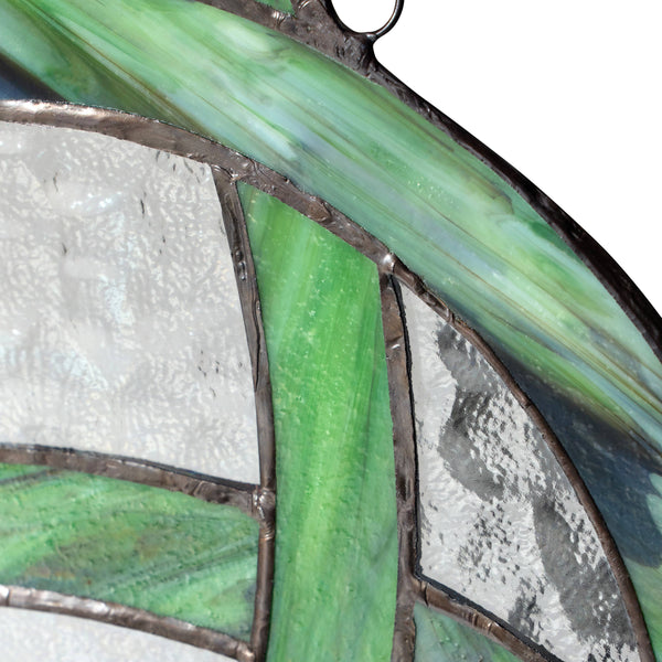 11.75"H Trinity Knot Celtic Stained Glass Window Panel