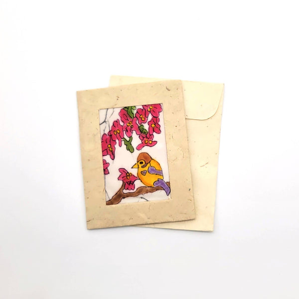 Batik Yellow Throated Euphonia Mini Card