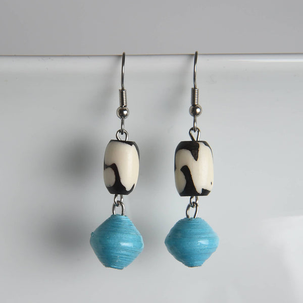 Batik Bone & Paper Earrings