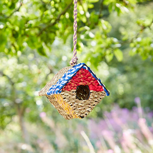 Diamond Recycled Cotton Birdhouse - Handmade