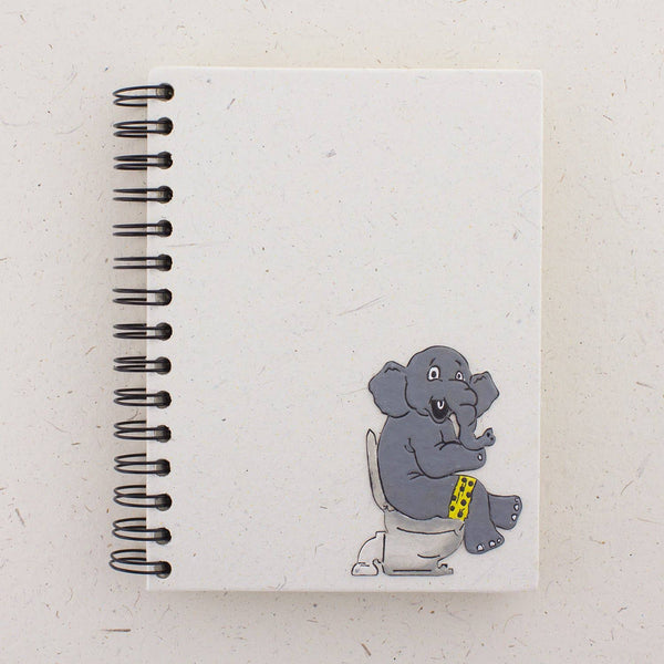 Large Notebook Elephant on Toilet (w)