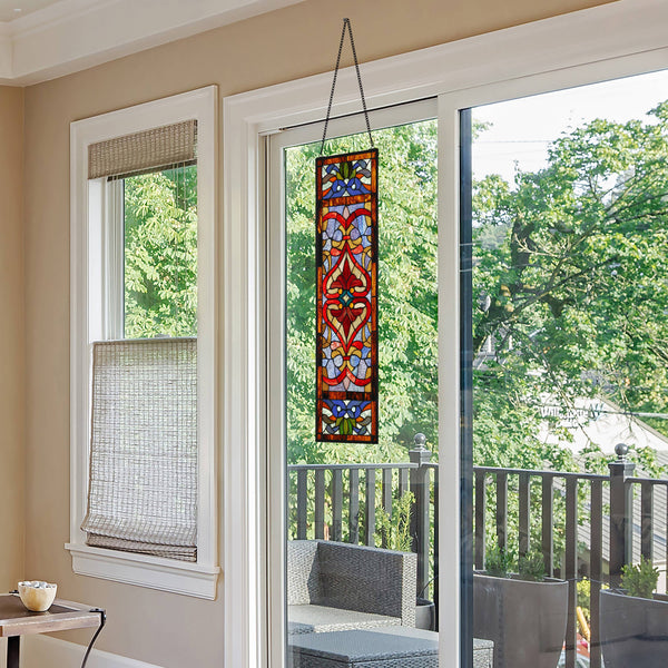 36"H Lani Victorian Stained Glass Window Panel