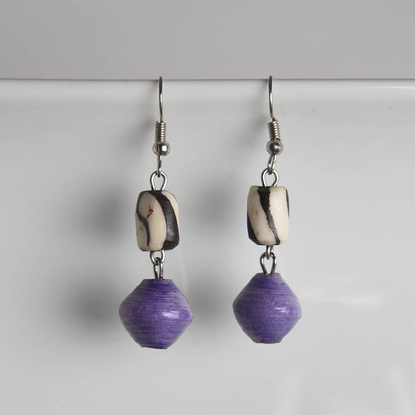 Batik Bone & Paper Earrings