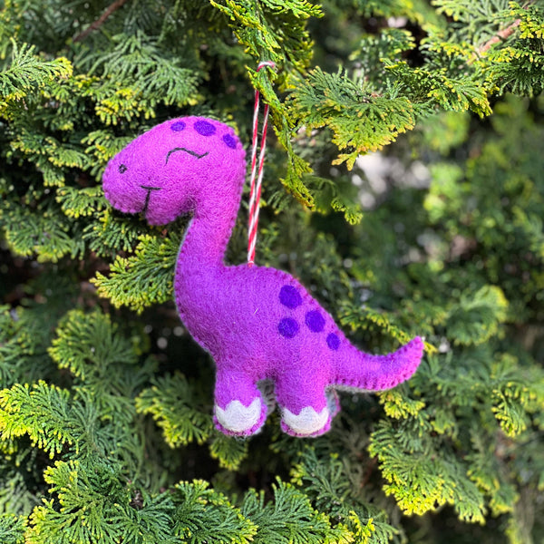 Handfelted Ornament Apatosaurus